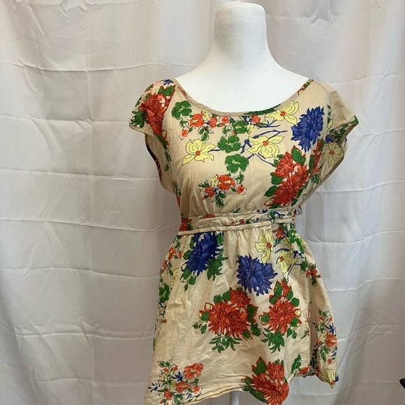 Old Navy Cream Relaxed Tie Tunic - Picture 1 of 8